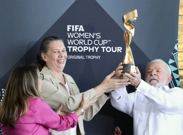 Lula Deltar Presentationen Fifa Cup För Damer Australien Och Nya — Stockfoto