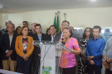 Vatandaşlık ile Kamu Güvenliği Ulusal Programı 'nın başlatılması sırasında Vali Bezerra. 31 Mart 2023, Natal, Rio Grande do Norte, Brezilya: Rio Grande do Norte Valisi, Fatima Bezerra devlet okulunda 