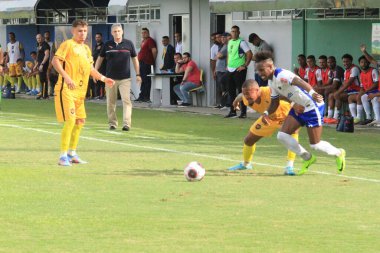 Amazoense Futbol Şampiyonası: Amazonlara karşı Nacional. 1 Nisan 2023, Amazona, Manaus, Brezilya: Carlos Zamith stadyumunda tartışmalı bir hareketle, Amazonlar ve Nacional Cumartesi günü 0-0 berabere kaldılar (01))