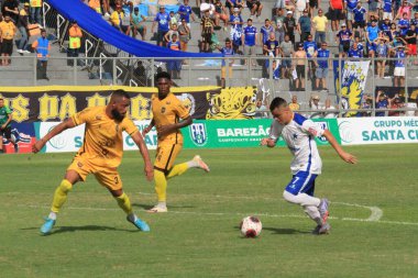 Amazoense Futbol Şampiyonası: Amazonlara karşı Nacional. 1 Nisan 2023, Amazona, Manaus, Brezilya: Carlos Zamith stadyumunda tartışmalı bir hareketle, Amazonlar ve Nacional Cumartesi günü 0-0 berabere kaldılar (01))