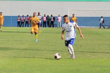 Amazoense Futbol Şampiyonası: Amazonlara karşı Nacional. 1 Nisan 2023, Amazona, Manaus, Brezilya: Carlos Zamith stadyumunda tartışmalı bir hareketle, Amazonlar ve Nacional Cumartesi günü 0-0 berabere kaldılar (01))