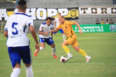 Amazoense Futbol Şampiyonası: Amazonlara karşı Nacional. 1 Nisan 2023, Amazona, Manaus, Brezilya: Carlos Zamith stadyumunda tartışmalı bir hareketle, Amazonlar ve Nacional Cumartesi günü 0-0 berabere kaldılar (01))