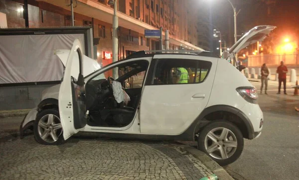 Car Accident Injured Drivers Rio April 2023 Rio Janeiro Brazil — Stock Photo, Image