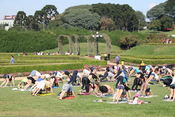 Überfüllte Parks Einem Sonnigen Tag Curitiba April 2023 Curitiba Parana — Stockfoto