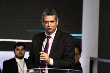 (CEIS Sağlık Ekonomik Endüstriyel Kompleksi Yönetim Grubu 'nun yeniden inşası. 3 Nisan 2023, Brasilia, Federal Bölge, Brezilya: Sağlık Bakanı, Nisia Trindade ve Brezilya Başkan Yardımcısı Geraldo Alckmin