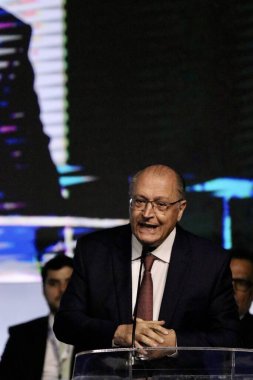 (CEIS Sağlık Ekonomik Endüstriyel Kompleksi Yönetim Grubu 'nun yeniden inşası. 3 Nisan 2023, Brasilia, Federal Bölge, Brezilya: Sağlık Bakanı, Nisia Trindade ve Brezilya Başkan Yardımcısı Geraldo Alckmin