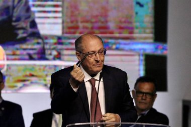 (CEIS Sağlık Ekonomik Endüstriyel Kompleksi Yönetim Grubu 'nun yeniden inşası. 3 Nisan 2023, Brasilia, Federal Bölge, Brezilya: Sağlık Bakanı, Nisia Trindade ve Brezilya Başkan Yardımcısı Geraldo Alckmin