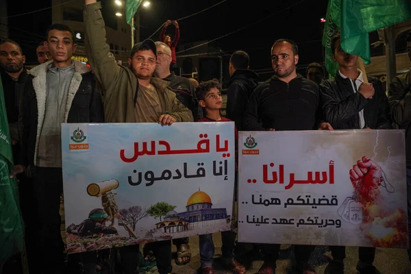 Gazze Deki Hamas Hareketi Akşam Namazından Sonra Gazze Şeridi Ndeki — Stok fotoğraf
