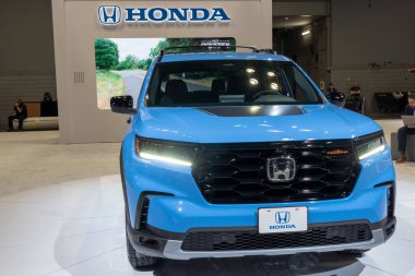 New York Uluslararası Otomobil Fuarı 2023. 5 Nisan 2023, New York, New York, ABD: 2023 Honda Pilot, 5 Nisan 2023 tarihinde New York 'ta Jacob Javits Kongre Merkezi' nde Uluslararası Otomobil Fuarı basın açıklamasında görüldü..