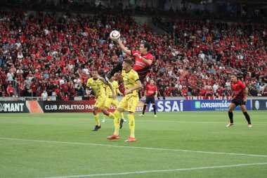 Paranaense Futbol Şampiyonası: Atlhetico Halkla İlişkiler FC Cascavel 'e karşı. 2009 Nisan, 2023, Curitiba, Parana, Brezilya: Atlhetico Paranaense takımı 2023 Paranaense Futbol Şampiyonası rövanş maçında şampiyon unvanını kutluyor. 