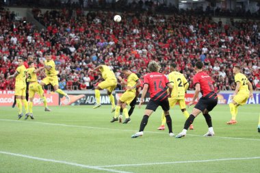 Paranaense Futbol Şampiyonası: Atlhetico Halkla İlişkiler FC Cascavel 'e karşı. 2009 Nisan, 2023, Curitiba, Parana, Brezilya: Atlhetico Paranaense takımı 2023 Paranaense Futbol Şampiyonası rövanş maçında şampiyon unvanını kutluyor. 