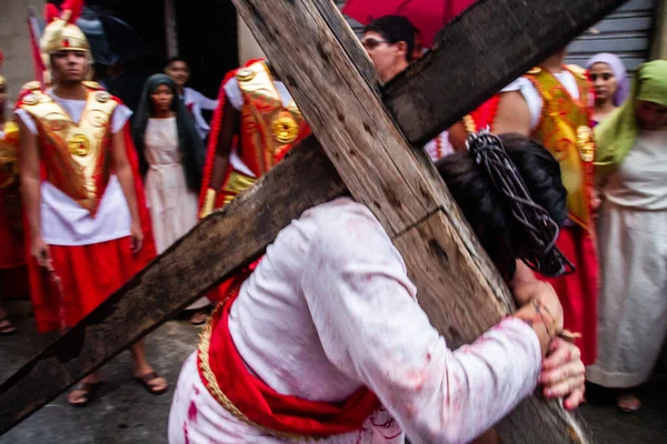 Int Pasión Cristo Realizada Viernes Santo Por Actores Río Abril — Foto de Stock