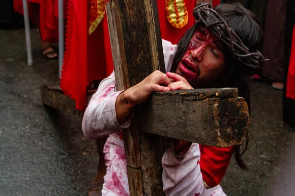 Int Passion Christ Performed Good Friday Actors Rio April 2023 — Stock Photo, Image