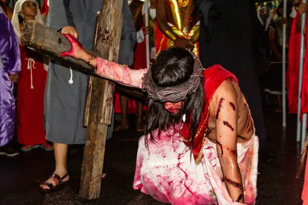 Int Passion Christ Performed Good Friday Actors Rio April 2023 — Stock Photo, Image