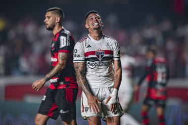 Brezilya Kupası: Sao Paulo Ituano 'ya karşı. 11 Nisan 2023, Sao Paulo, Brezilya: 2023 Copa do Brasil Brezilya Kupası 'nın Cicero Pompeu de Toledo Stadyumu' nda (Morumbi) düzenlenen üçüncü etabın ilk ayağı için geçerli olan Sao Paulo ve Ituano arasındaki futbol maçı.)