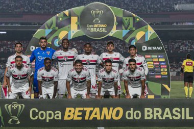 Brezilya Kupası: Sao Paulo Ituano 'ya karşı. 11 Nisan 2023, Sao Paulo, Brezilya: 2023 Copa do Brasil Brezilya Kupası 'nın Cicero Pompeu de Toledo Stadyumu' nda (Morumbi) düzenlenen üçüncü etabın ilk ayağı için geçerli olan Sao Paulo ve Ituano arasındaki futbol maçı.)