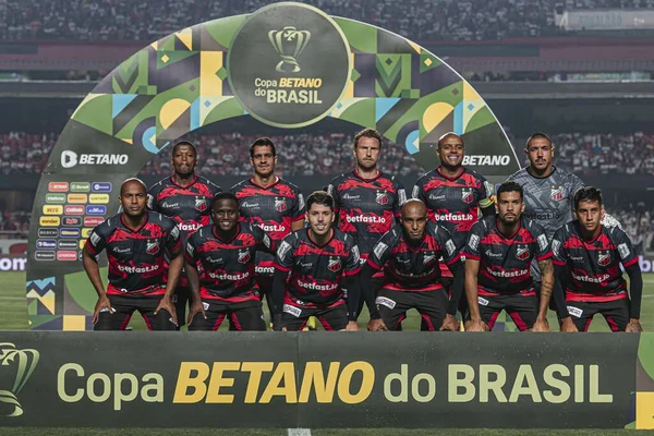 巴西杯 圣保罗对伊图阿诺 2023年4月11日 巴西圣保罗 圣保罗与Ituano之间的足球比赛 有效期为2023年巴西杯 巴西杯 的第一阶段 在托莱多Cicero Pompeu体育场 — 图库照片