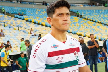 Brezilya Kupası: Fluminense Paysandu 'ya karşı. 12 Nisan 2023, Rio de Janeiro, Brezilya: Fluminense ve Paysandu arasındaki futbol maçı, Mario Filho Stadyumu 'nda (Maracana) düzenlenen 