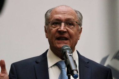 ABDIB Forumu 2023 Brezilya Cumhuriyeti Başkan Yardımcısı Geraldo Alckmin ile açılıyor. 11 Nisan 2023. Brasilia, Distrito Federal, Brezilya: Brezilya Cumhuriyeti Başkan Yardımcısı Geraldo Alckmin. (PSB) 