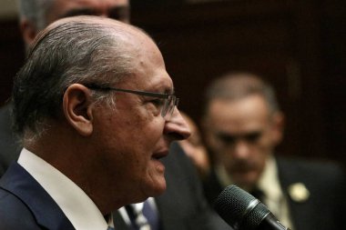 ABDIB Forumu 2023 Brezilya Cumhuriyeti Başkan Yardımcısı Geraldo Alckmin ile açılıyor. 11 Nisan 2023. Brasilia, Distrito Federal, Brezilya: Brezilya Cumhuriyeti Başkan Yardımcısı Geraldo Alckmin. (PSB) 