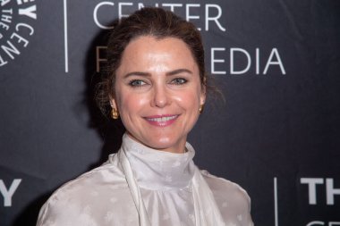 Amerikan FX Serisi 10. Yıldönümü Kutlaması. 12 Nisan 2023, New York, New York, ABD: Keri Russell 12 Nisan 2023 tarihinde Paley Center for Media 'da Amerikan FX serisinin 10. yıldönümü kutlamalarına katıldı.