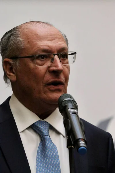 stock image ABDIB Forum 2023  Opening with the Vice President of the Republic of Brazil Geraldo Alckmin. April 11, 2023. Brasilia, Distrito Federal, Brazil: The Vice President of the Republic of Brazil Geraldo Alckmin. (PSB) 