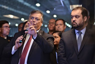 Flavio Diniz, Adalet ve Kamu Güvenliği Bakanı 13. Uluslararası Savunma ve Güvenlik Fuarı - LAAD 'ı Rio' da ziyaret etti. 13 Nisan 2023, Rio de Janeiro, Brezilya: Kamu Çağrısı Bildirimi 'nin açılış töreni