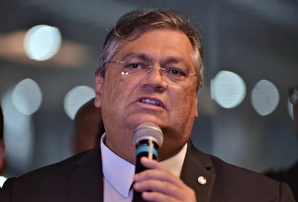 Flavio Diniz Justitieminister Och Minister För Allmän Säkerhet Besöker Internationella — Stockfoto
