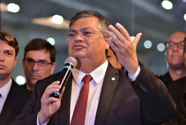 Flavio Diniz Justitieminister Och Minister För Allmän Säkerhet Besöker Internationella — Stockfoto