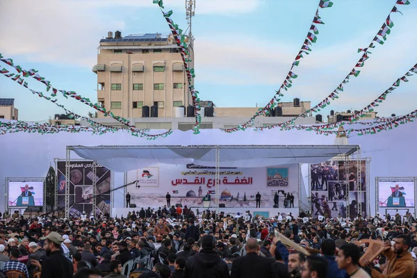 Κίνημα Της Χαμάς Στη Γάζα Διοργανώνει Ένα Μεγάλο Φεστιβάλ Την — Φωτογραφία Αρχείου