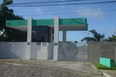 Natal 'daki Incra' da Lanless Kırsal İşçi Hareketi (MST) üyelerinin işgali. 17 Nisan 2023. Natal, Rio Grande do Norte, Brezilya: MST bir yürüyüş düzenledi ve Ulusal Kolonileşme Enstitüsü 'ne ait bir binayı işgal etti