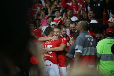 Libertadores Kupası: Uluslararası Metropolitanos 'a karşı. 18., Porto Alegre, Rio Grande Sul. Beira-Rio Stadyumu 'nda düzenlenen Conmebol Libertadores Kupası' nın ikinci turu için geçerli olan Internacional ve Metropolitanos arasındaki futbol maçı