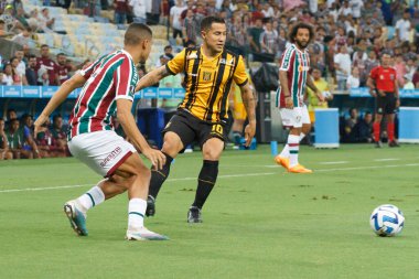 2023 Libertadores Kupası: Fluminense en güçlüye karşı. 18 Nisan 2023, Rio de Janeiro, Brezilya: Fluminense ve The Strongest arasındaki futbol maçı, Amerika 'nın 2023 Libertadores serisinin ikinci turu için geçerlidir.