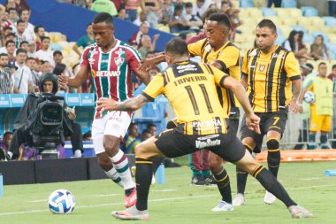 2023 Libertadores Kupası: Fluminense en güçlüye karşı. 18 Nisan 2023, Rio de Janeiro, Brezilya: Fluminense ve The Strongest arasındaki futbol maçı, Amerika 'nın 2023 Libertadores serisinin ikinci turu için geçerlidir.