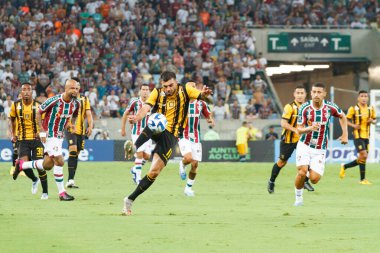 2023 Libertadores Kupası: Fluminense en güçlüye karşı. 18 Nisan 2023, Rio de Janeiro, Brezilya: Fluminense ve The Strongest arasındaki futbol maçı, Amerika 'nın 2023 Libertadores serisinin ikinci turu için geçerlidir.