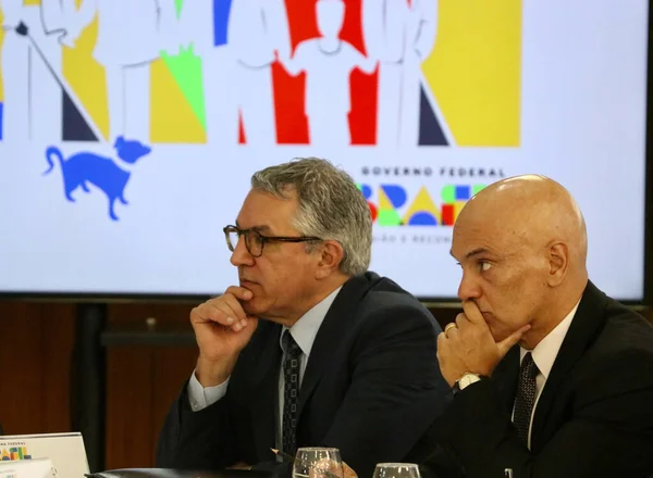 Presidente Brasileño Lula Reúne Con Gobernadores Alcaldes Congresistas Abril 2023 — Foto de Stock