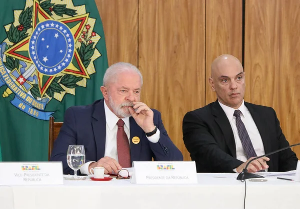 Brazilský Prezident Lula Setkává Guvernéry Starosty Kongresmany Dubna 2023 Brazílie — Stock fotografie