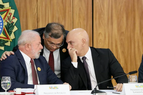 Prezydent Brazylii Lula Spotyka Się Gubernatorami Burmistrzami Kongresmenami Kwietnia 2023 — Zdjęcie stockowe
