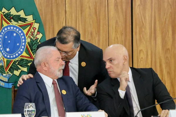 Prezydent Brazylii Lula Spotyka Się Gubernatorami Burmistrzami Kongresmenami Kwietnia 2023 — Zdjęcie stockowe