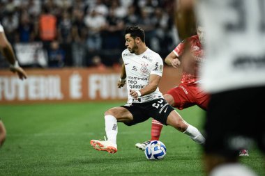 Libertadores Kupası: Korintliler, Arjantinlilere karşı. 19 Nisan 2023, Sao Paulo, Brezilya: Corinthians ve Argentinos Juniors arasındaki futbol maçı, Conmebol Libertadores 2023 Kupası 'nın ikinci turu için geçerlidir.
