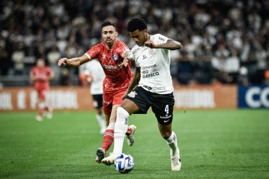 (Libertadores Kupası: Korintliler, Arjantinlilere karşı. 19 Nisan 2023, Sao Paulo, Brezilya: Corinthians ve Argentinos Juniors arasında oynanan futbol maçı, Conmebol Libertadores 2023 Kupası 'nın ikinci turu için geçerlidir.