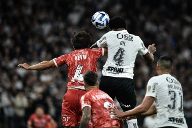 (Libertadores Kupası: Korintliler, Arjantinlilere karşı. 19 Nisan 2023, Sao Paulo, Brezilya: Corinthians ve Argentinos Juniors arasında oynanan futbol maçı, Conmebol Libertadores 2023 Kupası 'nın ikinci turu için geçerlidir.