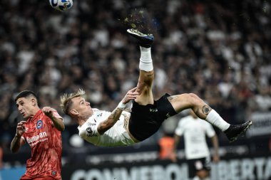 (Libertadores Kupası: Korintliler, Arjantinlilere karşı. 19 Nisan 2023, Sao Paulo, Brezilya: Corinthians ve Argentinos Juniors arasında oynanan futbol maçı, Conmebol Libertadores 2023 Kupası 'nın ikinci turu için geçerlidir.