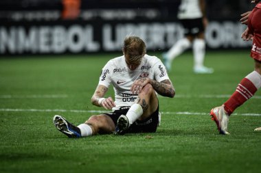 (Libertadores Kupası: Korintliler, Arjantinlilere karşı. 19 Nisan 2023, Sao Paulo, Brezilya: Corinthians ve Argentinos Juniors arasında oynanan futbol maçı, Conmebol Libertadores 2023 Kupası 'nın ikinci turu için geçerlidir.