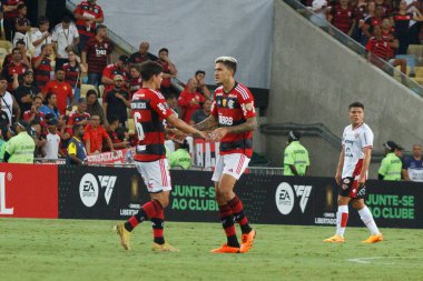 Libertados Kupası: Flamengo, Nublense 'e karşı. 19 Nisan 2023, Rio de Janeiro, Brezilya: 2023 Libertadores serisi A 'nın ikinci turu için geçerli olan Flamengo ve Nublense arasındaki futbol maçı Mario Filho Stadyumu' nda yapıldı. 
