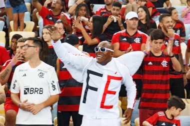 Libertados Kupası: Flamengo, Nublense 'e karşı. 19 Nisan 2023, Rio de Janeiro, Brezilya: 2023 Libertadores serisi A 'nın ikinci turu için geçerli olan Flamengo ve Nublense arasındaki futbol maçı Mario Filho Stadyumu' nda yapıldı. 