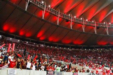 Libertados Kupası: Flamengo, Nublense 'e karşı. 19 Nisan 2023, Rio de Janeiro, Brezilya: 2023 Libertadores serisi A 'nın ikinci turu için geçerli olan Flamengo ve Nublense arasındaki futbol maçı Mario Filho Stadyumu' nda yapıldı. 