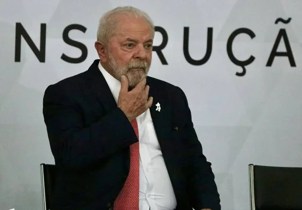 Brasiliens President Lula Deltar Universitetens Budgetåterhämtning April 2023 Brasilia Brasiliens — Stockfoto