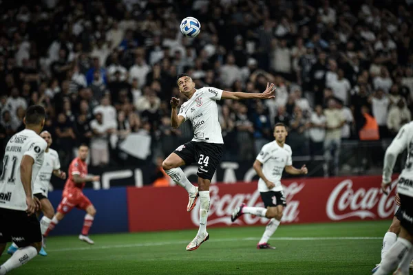 stock image (SPO) Libertadores Cup: Corinthians vs Argentinos Juniors. April 19, 2023, Sao Paulo, Brazil: Soccer match between Corinthians and Argentinos Juniors, valid for the 2nd round of the group stage of Conmebol Libertadores 2023 Cup, held at Neo Quimica A