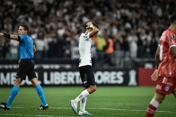 (Libertadores Kupası: Korintliler, Arjantinlilere karşı. 19 Nisan 2023, Sao Paulo, Brezilya: Corinthians ve Argentinos Juniors arasında oynanan futbol maçı, Conmebol Libertadores 2023 Kupası 'nın ikinci turu için geçerlidir.